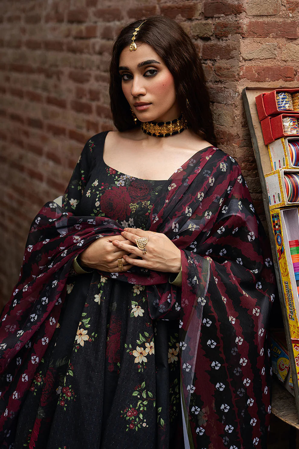SP-106 Kali Raat – 3 Piece Cotton Silk Suit