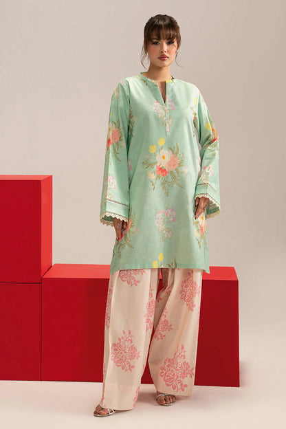 Mint Serenity – Pastel Floral 2-Piece by Enzam (AB-201)