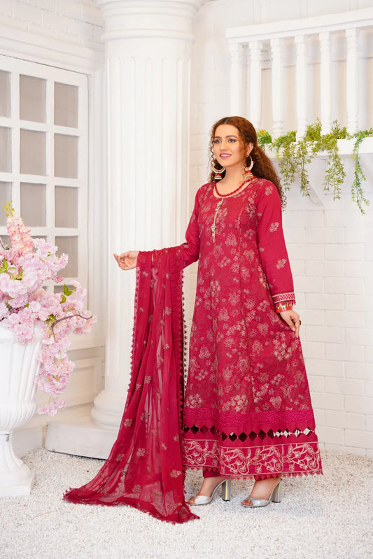 3 Pc Embroidered Lawn Suit by enzam