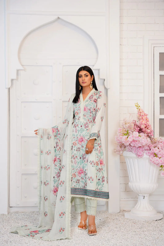 Embroidered Lawn Suit 3 Pc