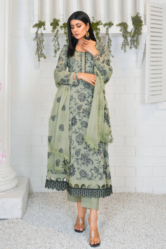 3 Pc Embroidered Lawn Suit