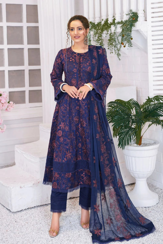 3 Pc Embroidered Lawn Suit