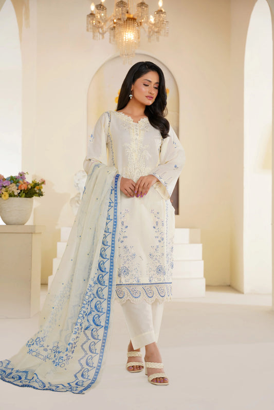 Ivory Breeze – Embroidered Lawn Ready to Wear 3PC