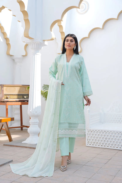 Embroidered lawn 3 piece unstitched suit