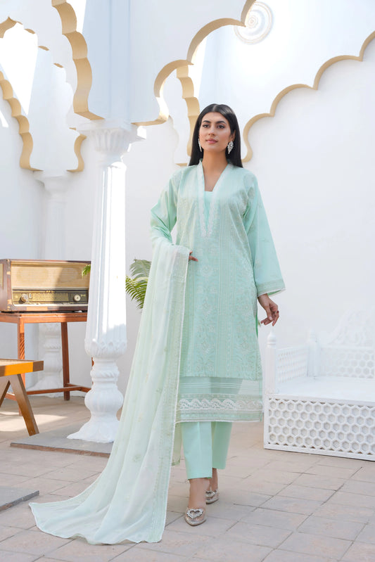 Embroidered lawn 3 piece unstitched suit