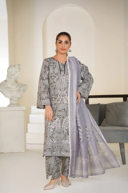 Silver Mist — Embroidered Lawn 3PC Ready-to-Wear Suit
