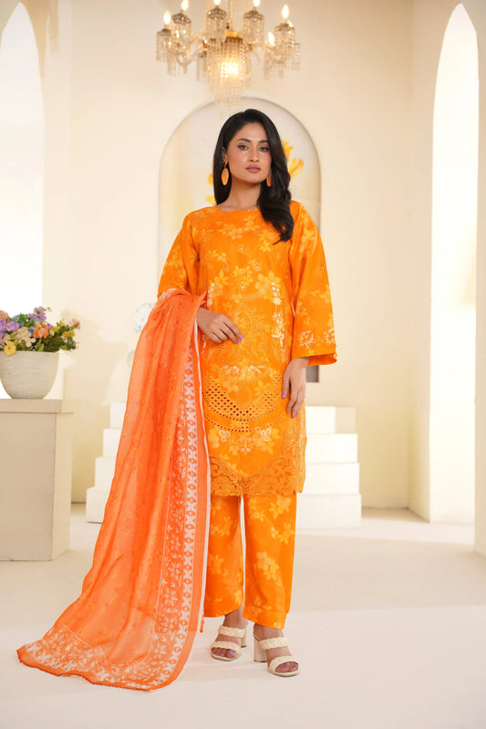 Embroidered Lawn - Amber Glow  3PC Ready-to-Wear Suit