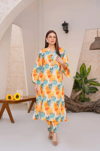 Vibrant Floral Lawn Suit - Ready to Wear