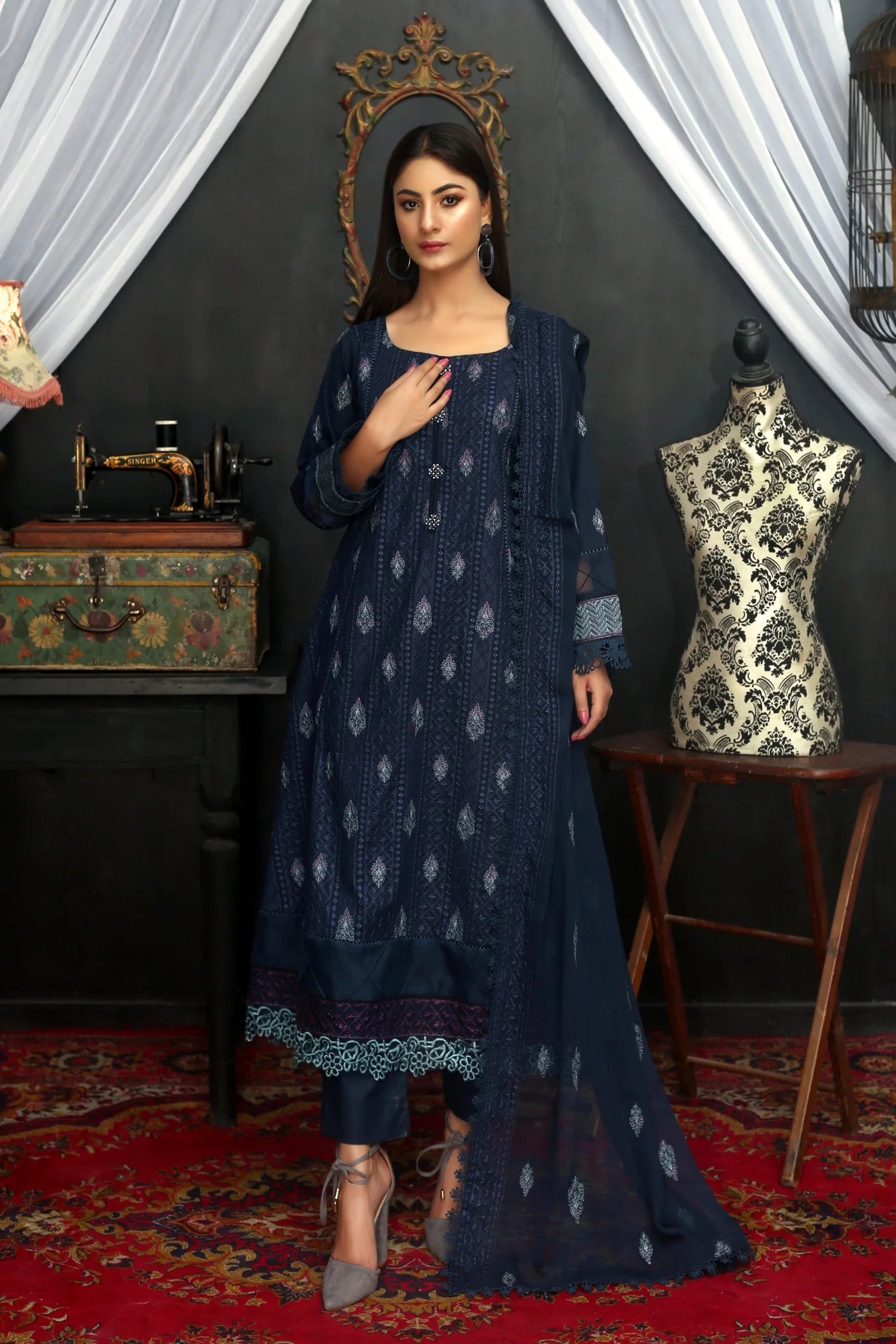 Embroidered Lawn Suit -3 Pc