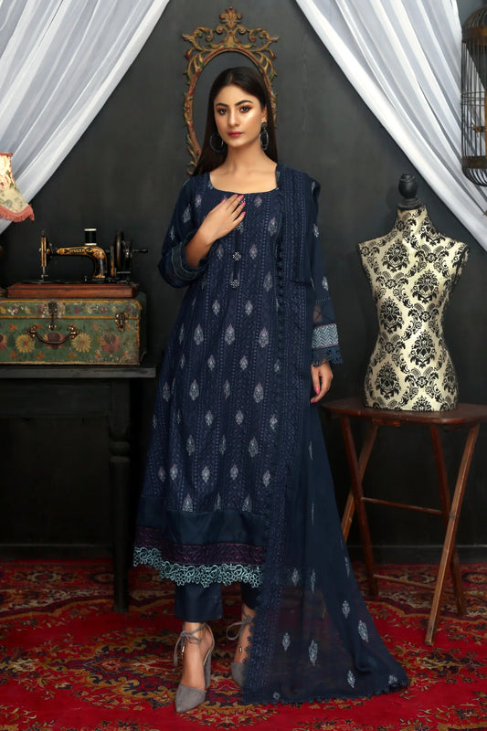 Embroidered Lawn Suit -3 Pc