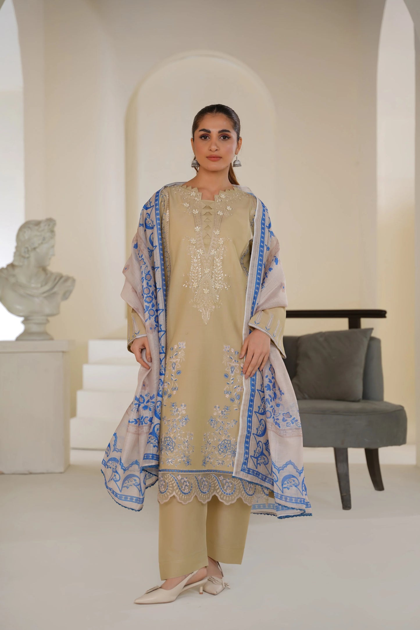 Sapphire Sand — Embroidered Lawn 3PC Ready-to-Wear Suit