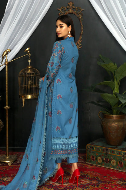 Embroidered Lawn Suit -3 Pc