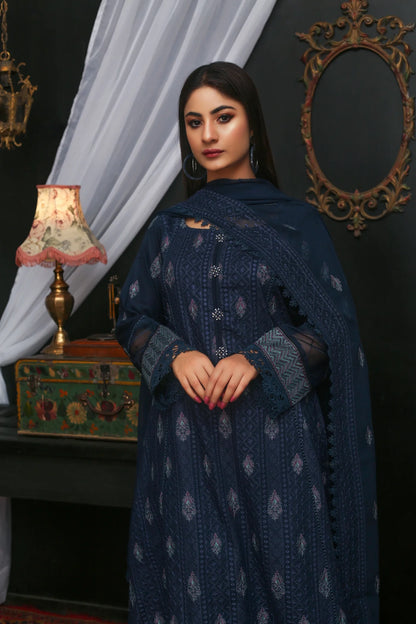 Embroidered Lawn Suit -3 Pc