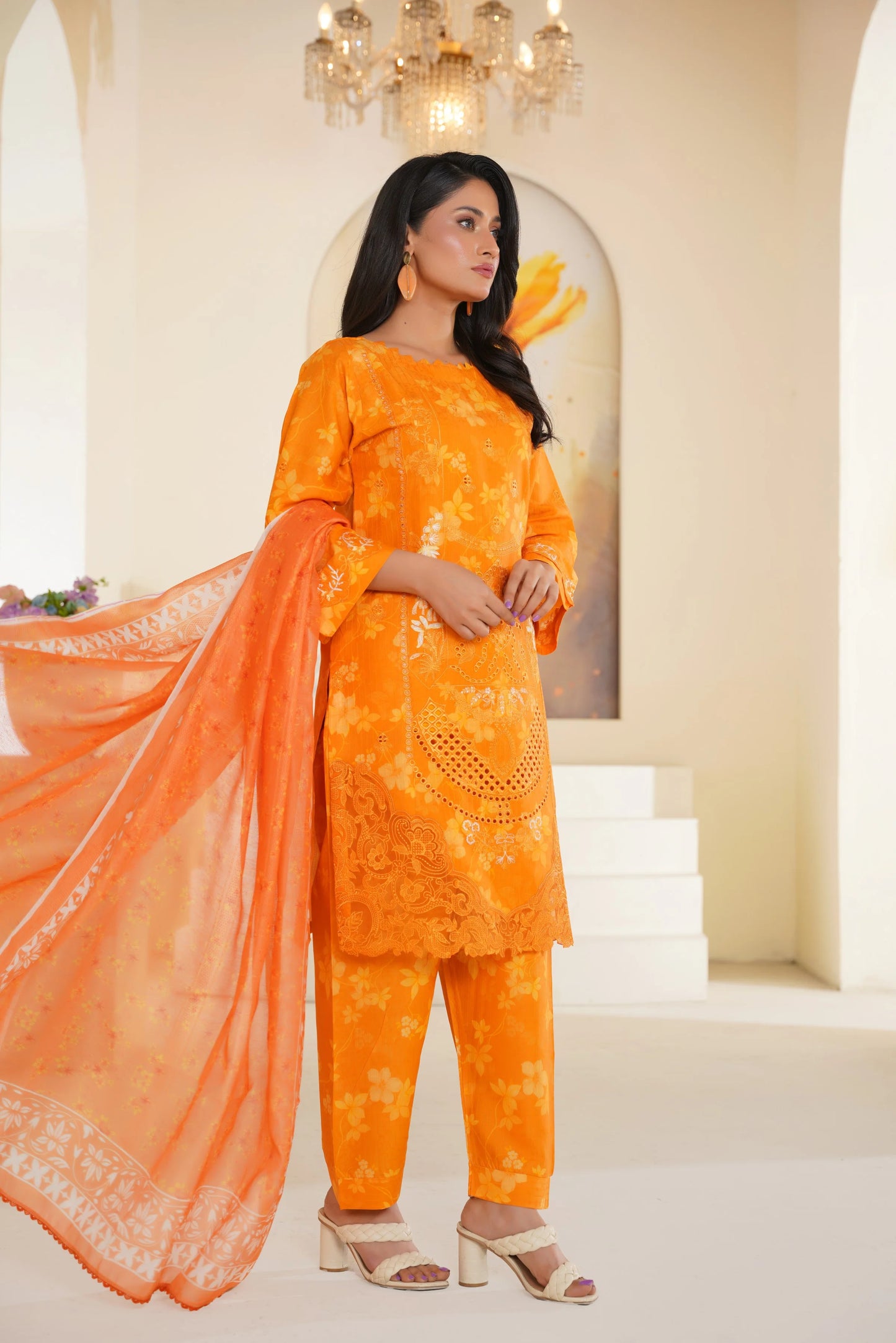 Embroidered Lawn - Amber Glow  3PC Ready-to-Wear Suit