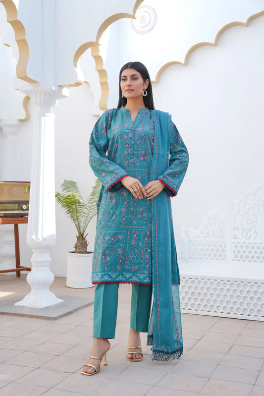 3 Pc Embroidered Lawn Suit by enzam