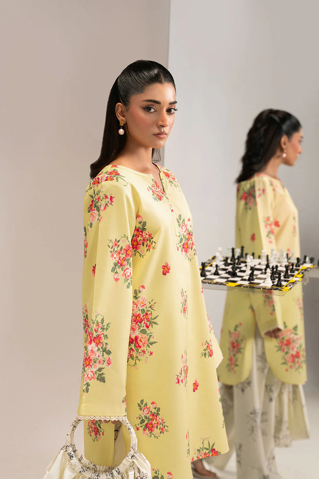 Primrose Checkmate – Floral 2-Piece by Enzam (AB-203)