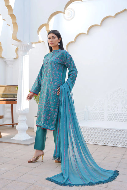 3 Pc Embroidered Lawn Suit by enzam