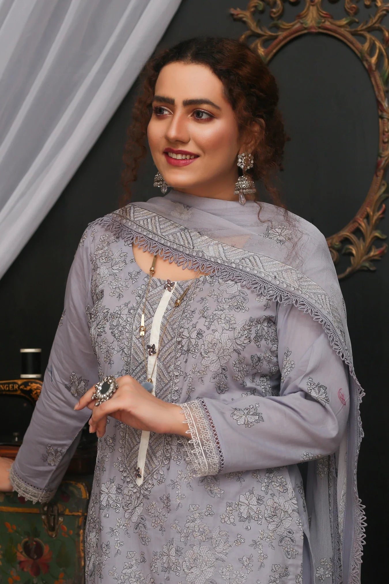 Embroidered Lawn Suit -3 Pc