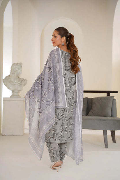 Silver Mist — Embroidered Lawn 3PC Ready-to-Wear Suit