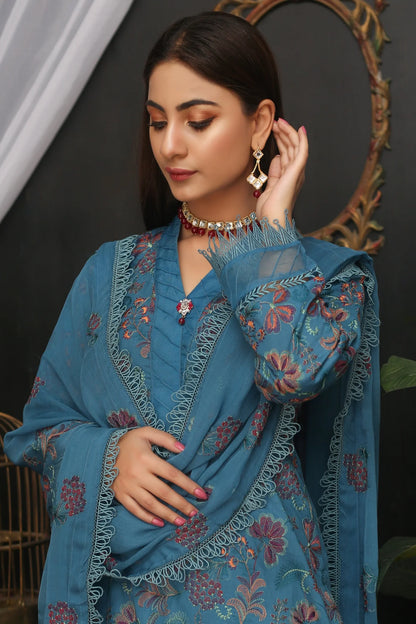 Embroidered Lawn Suit -3 Pc