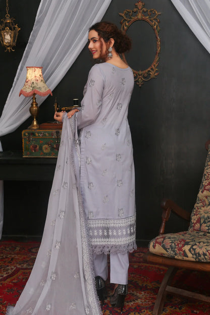Embroidered Lawn Suit -3 Pc
