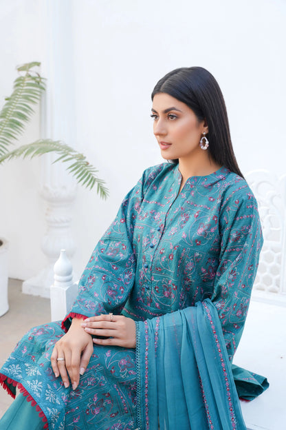 3 Pc Embroidered Lawn Suit by enzam