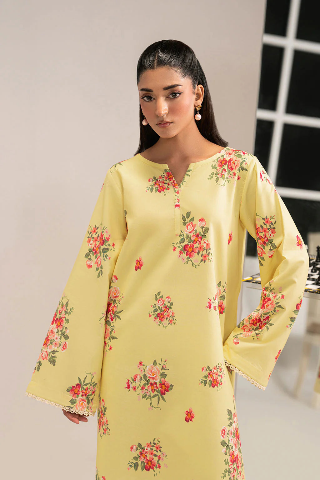 Primrose Checkmate – Floral 2-Piece by Enzam (AB-203)